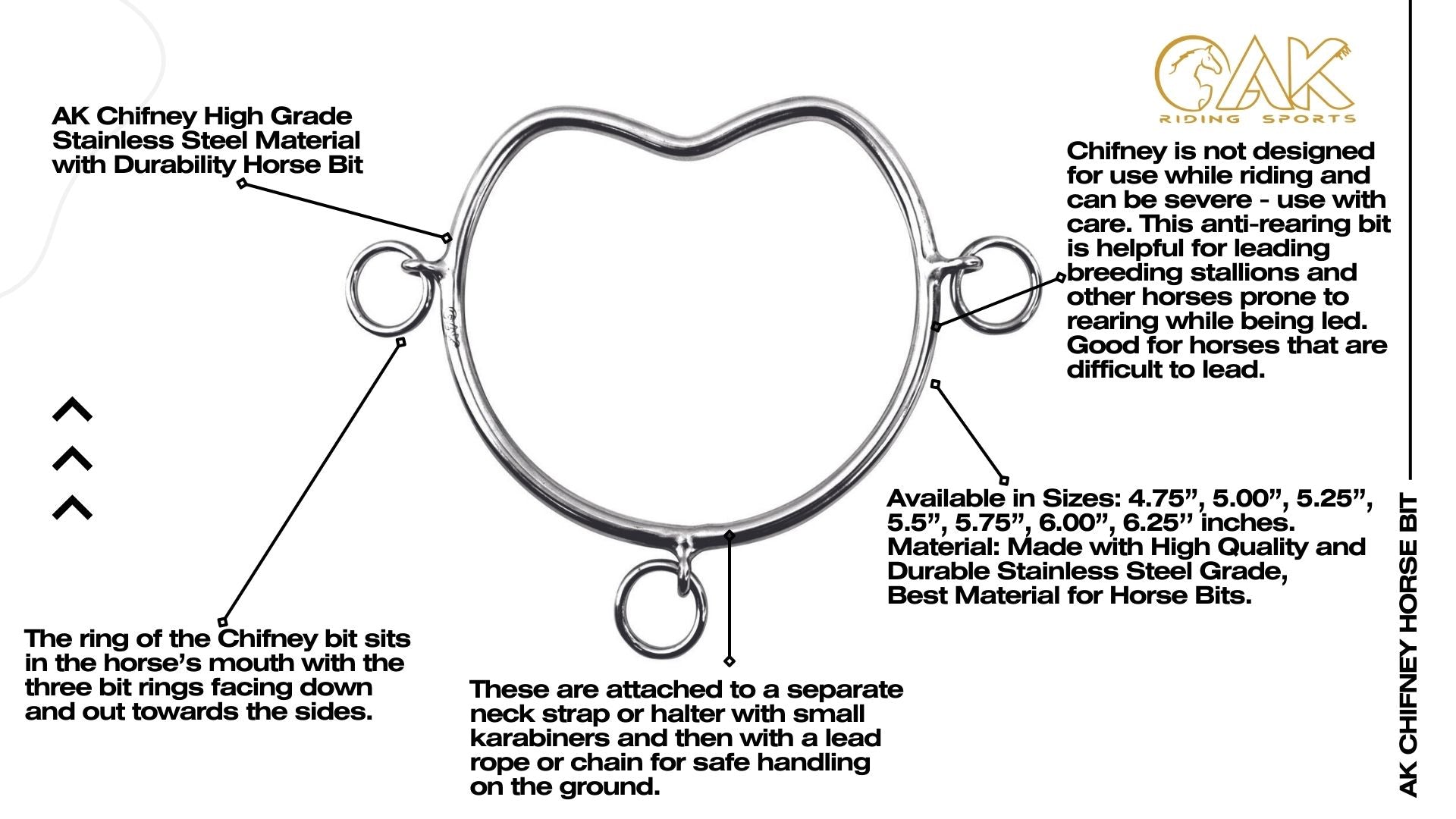 AK Chifney High Grade Stainless Steel Material with Durability Horse Bit