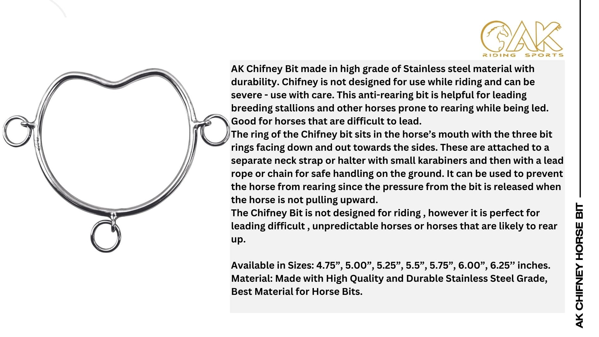 AK Chifney High Grade Stainless Steel Material with Durability Horse Bit