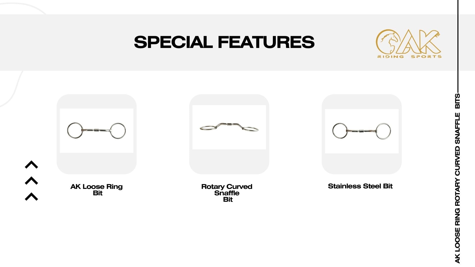 AK Loose Ring Rotary Curved Snaffle Bit