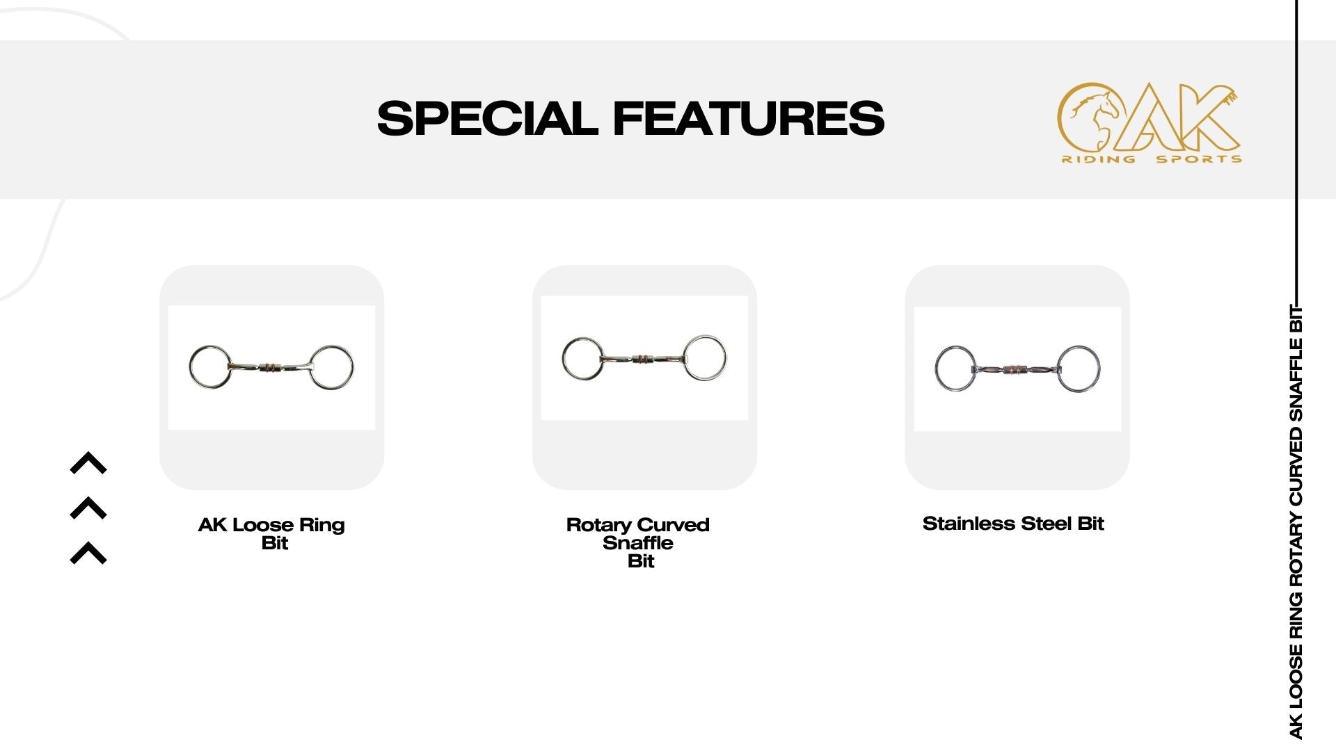 AK Loose Ring Rotary Curved Snaffle Bit