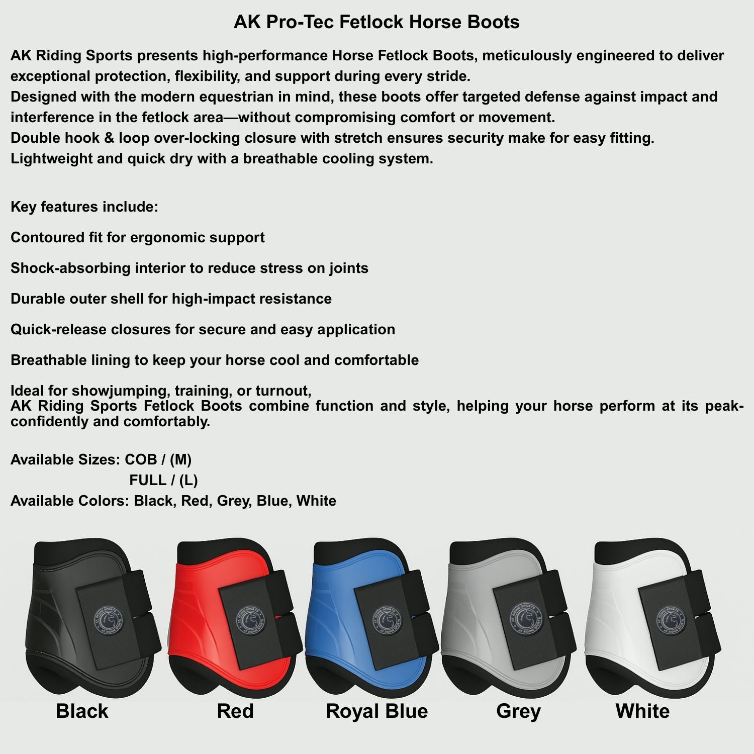 AK Pro-Tec Fetlock Horse Boots